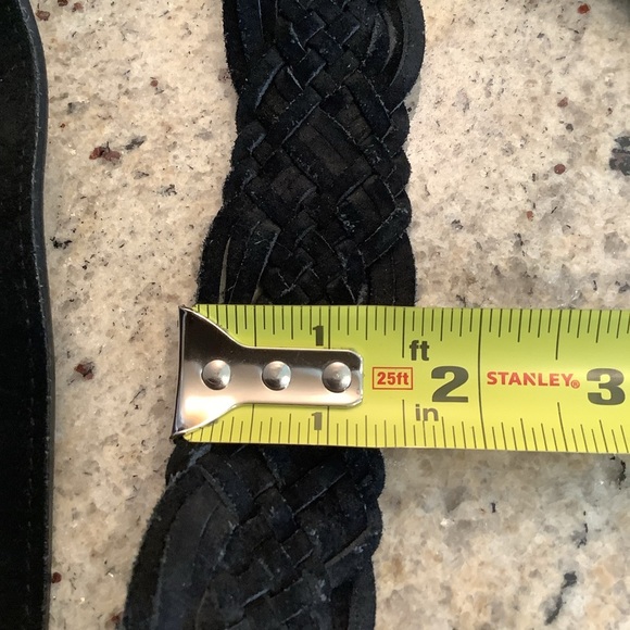 Black Woven Leather Belt Size XL - Picture 6 of 7